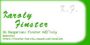 karoly finster business card